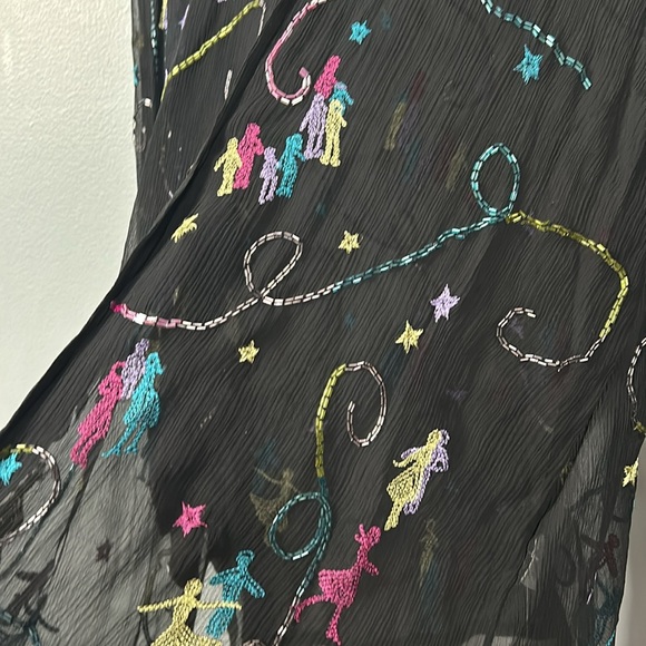 David Dart Women’s Black Sheer Button Up Shirt Sequin Detail - XL - Picture 8 of 15